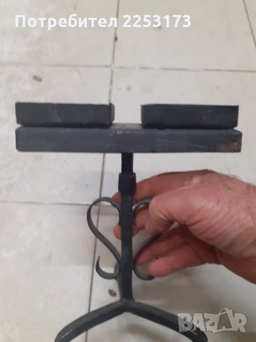 Свещник ковано желязо,черен, снимка 2 - Декорация за дома - 34838523