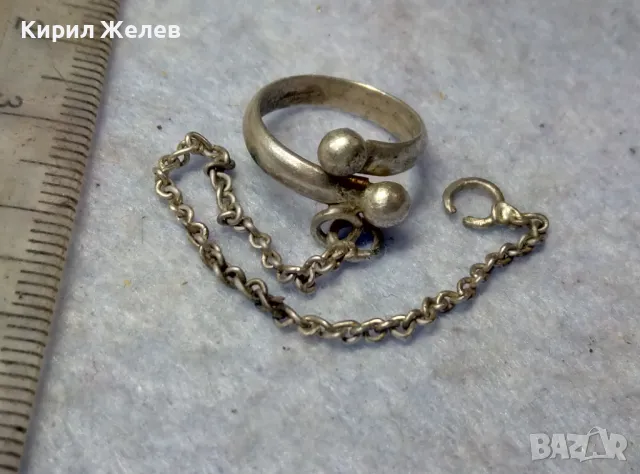 СТАРИНЕН РЯДЪК МОДЕЛ СРЕБЪРЕН ПРЪСТЕН със СРЕБЪРНА ВЕРИЖКА СРЕБРО 925 РЪЧНА АРТ ИЗРАБОТКА 11938, снимка 11 - Антикварни и старинни предмети - 49767876