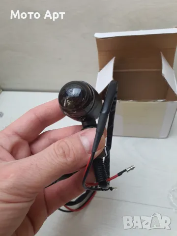 Мигачи за Мотор Мото Мотоциклет тип Стела Метални Ретро Черни за Чопър Чопар , снимка 5 - Аксесоари и консумативи - 48801988