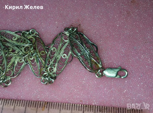 СТАРА ВЪЗРОЖДЕНСКИ СТИЛ ФИЛИГРАННА СРЕБЪРНА ГРИВНА ВИСОКА ПРОБА СРЕБРО РЪЧНА МАЙСТОРСКА РАБОТА 41991, снимка 7 - Антикварни и старинни предмети - 44423967