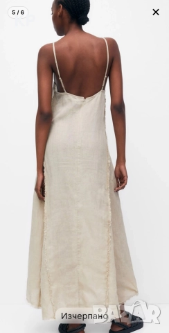 Нова ленена рокля Pull and Bear XL размер , снимка 3 - Рокли - 51549340