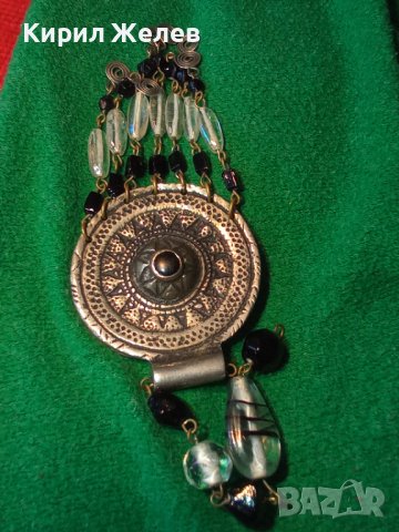 ПОСРЕБРЕН ЕТНО АРТ МЕДАЛЬОН с КРАСИВИ ВИСУЛКИ и ОРНАМЕНТИКА 19581, снимка 3 - Колиета, медальони, синджири - 33792363