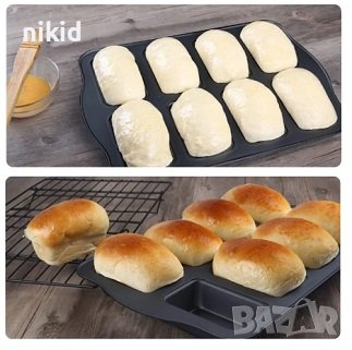 8 правоъгълника правоъгълници тефлонова форма тава тефлон кексчета хлебчета и др 