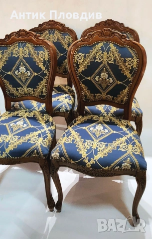 Комплект 4 трапезни стола в стил Луи XV, снимка 2 - Столове - 53440461