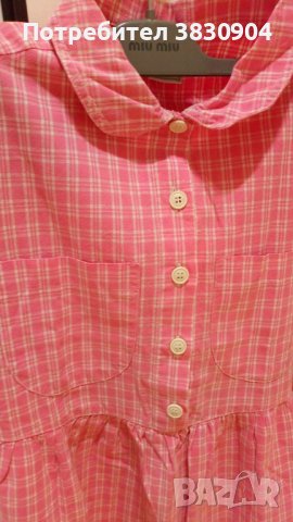 Рокля Benetton size XL, 100% памук, розова, снимка 8 - Детски рокли и поли - 42206756