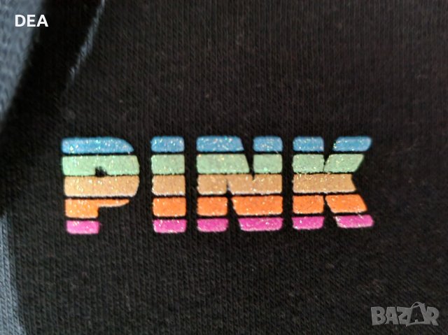 Черен суичър с блестящо лого Victoria's Secret-PINK-120лв., снимка 3 - Суичъри - 39566506