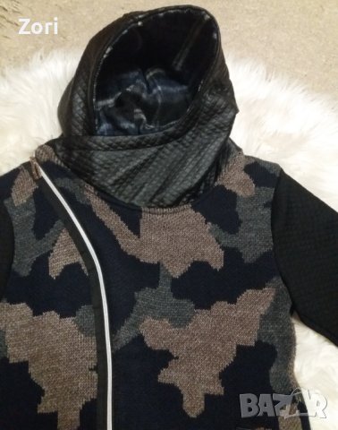 -20% УНИКАЛНО мъжко яке/жилетка в милитъри цветове и с асиметрично закопчаване с цип, снимка 6 - Якета - 42603479