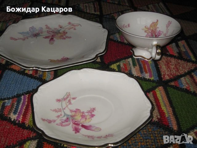 Перфектен троен сет от стар баварски порцелан. Цена 10 евро.Пращам по Еконт., снимка 4 - Сервизи - 53410939