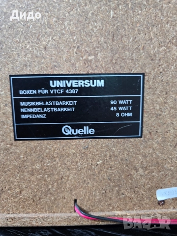 UNIVERSUM Boxen Fur VTCF 4387, снимка 12 - Тонколони - 52865298