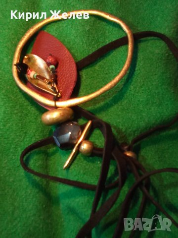 ДЕБЕЛО ПОЗЛАТЕНО ЕТНО - АРТ ФЛОРАЛНО КОЛИЕ МЕДАЛЬОН 34671, снимка 3 - Колиета, медальони, синджири - 39201030