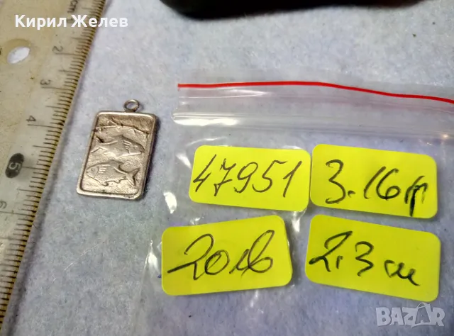 ЗОДИЯ РИБИ АСТРОЛОГИЧЕСКИ СРЕБЪРЕН МЕДАЛЬОН СРЕБРО 925 МАЙСТОРСКА ЗОДИАКАЛНА АРТ ВИСУЛКА 47951, снимка 2 - Колиета, медальони, синджири - 48954405