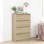 vidaXL Сайдборд, сонома дъб, 60x35x98,5 см, инженерно дърво, снимка 2