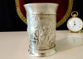 Чаша,халба от калай Веселата кръчма. , снимка 1 - Антикварни и старинни предмети - 41693320