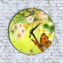 Стенен Часовник - Пеперуда и Цветя Пролет, снимка 1 - Стенни часовници - 40309893