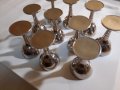 Продавам старинен антикварен швейцарски комплект от 10 броя посребрени метални чашки, снимка 9