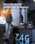 Нов Безжичен лапел микрофон за iPhone Android PC – 2 броя, шумофилтър, снимка 5