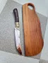 Мезеджийски нож в комплект с орехова дъска от марка KD handmade knives ловни ножове, снимка 3