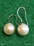 Винтидж сребърни обеци с естествени Перли ювелирна изработка Ретро Арт бижу 52759, снимка 1