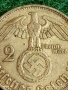 Сребърна монета 2 райхсмарки 1938г. Германия Трети Райх с Свастика за КОЛЕКЦИОНЕРИ 50058, снимка 3