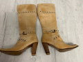 Бежови ботуши, естествена кожа, снимка 3