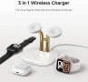 Ново Безжично зарядно 2 в 1 Apple Watch + AirPods слушалки часовник, снимка 5