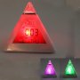 Светещ в 7 цвята led часовник пирамида, снимка 2