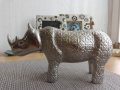 метална статуетка Носорог от Кения - 30 см , снимка 2