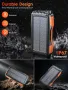 Соларна външна батерия 46800mAh, 3 порта, PD18W QC 3.0 с фенерче, водоустойчива, снимка 4