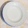 5 бр. стари релефни чинии със син кант, снимка 1 - Чинии - 41285921
