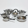 Комплект от 12 части за всяка кухня. 3бр тенджери, тиган, касерола и чайник и капаци, снимка 2