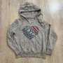 Дамски суитшърт Tommy Hilfiger с качулка и американско знаме New York размер XS, сив, снимка 1