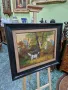 Чудесна антикварна авторска майсторска картина масло върху платно , снимка 7