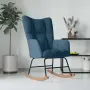 vidaXL Люлеещ стол, син, кадифе, снимка 2