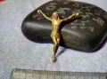 СТАРА БРОНЗОВА ФИГУРКА РАЗПЯТИЕ За ДЪРВЕНО / МЕТАЛНО КРЪСТЧЕ МАЙСТОРСКА ХУДОЖЕСТВЕНА ИЗРАБОТКА 48802, снимка 1