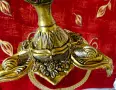 Троен бронзов свещник тройка,барок,риби,печат. , снимка 7