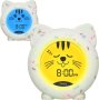 Zeepy Toddler USB акумулаторен сладък детски будилник котето Кип с нощна лампа, устойчив на падане, снимка 1 - Детски - 44495217