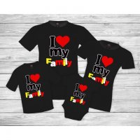Семейни тениски I love my family, снимка 2 - Тениски - 35818621