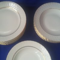 Порцеланови чинии на Изида, 8 бр за супа и 8 бр за основно, златни кантове, снимка 11 - Чинии - 41459623