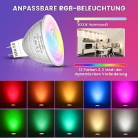 Нови 2 броя 3W RGB LED Крушка GU5.3 с Дистанционно и Топла Бяла Светлина, снимка 2 - Крушки - 44208081