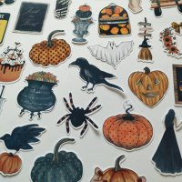 Дизайнерски стикери за скрапбук Halloween home decor 41 бр - V059, снимка 3 - Други - 42095768