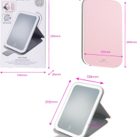 STYLPRO преносимо LED осветено огледало за грим, 360°, 3-цветно димируемо, розово, снимка 6 - Други стоки за дома - 44837898