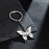 536 Ключодържател Пеперуда в сребристо медицинска стомана безплатна доставка подарък бижута , снимка 3 - Други - 42456494