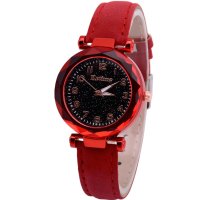 Ketime Red dark KL121308 Луксозен дамски кварцов часовник с кожена каишка, снимка 3 - Дамски - 40349513