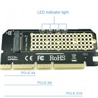 Адаптер  M.2 NVME SSD към PCIe 4.0 Adapter Card, 64Gbps SSD твърд диск памет, снимка 4 - Кабели и адаптери - 34718611