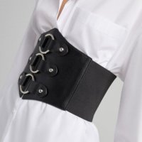 ❤️Elastic Three-Ring Black Corset Belt, снимка 1 - Колани - 38630612