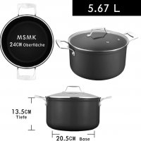 Индукционна тенджера 5.7л , Съд за готвене във фурна и на котлон , MSMK Cooking Pot 5.7 L, снимка 2 - Съдове за готвене - 39661514