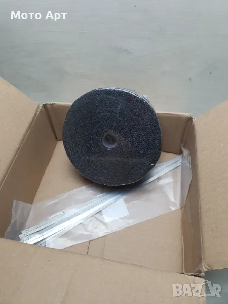 Сиво Черна Ролка за увиване на Ауспух тръби на мотоциклет мотор Мото Аксесоар, снимка 1