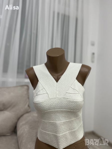 Бандажна бяла блуза, снимка 1