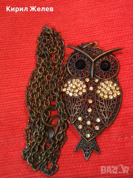 БУХАЛЧЕ МЕСИНГ с КРИСТАЛЧЕТА ФИГУРАЛЕН ФЕШЪН - АРТ МЕДАЛЬОН КОЛИЕ 34780, снимка 1