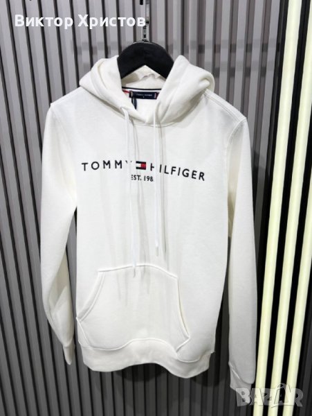 Суичър (худи) Tommy Hilfiger в бял вариант - ТОП модел за сезона ! ! !, снимка 1
